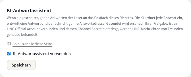 Einstellungen des KI-Antwortassistenten