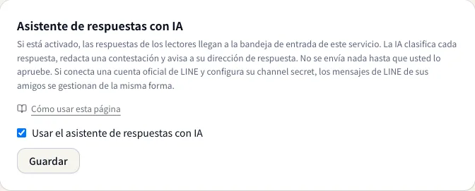 Configuración del asistente de respuestas con IA