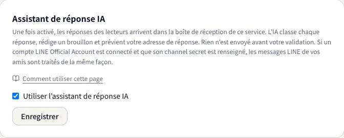 Paramètres de l’assistant de réponse IA