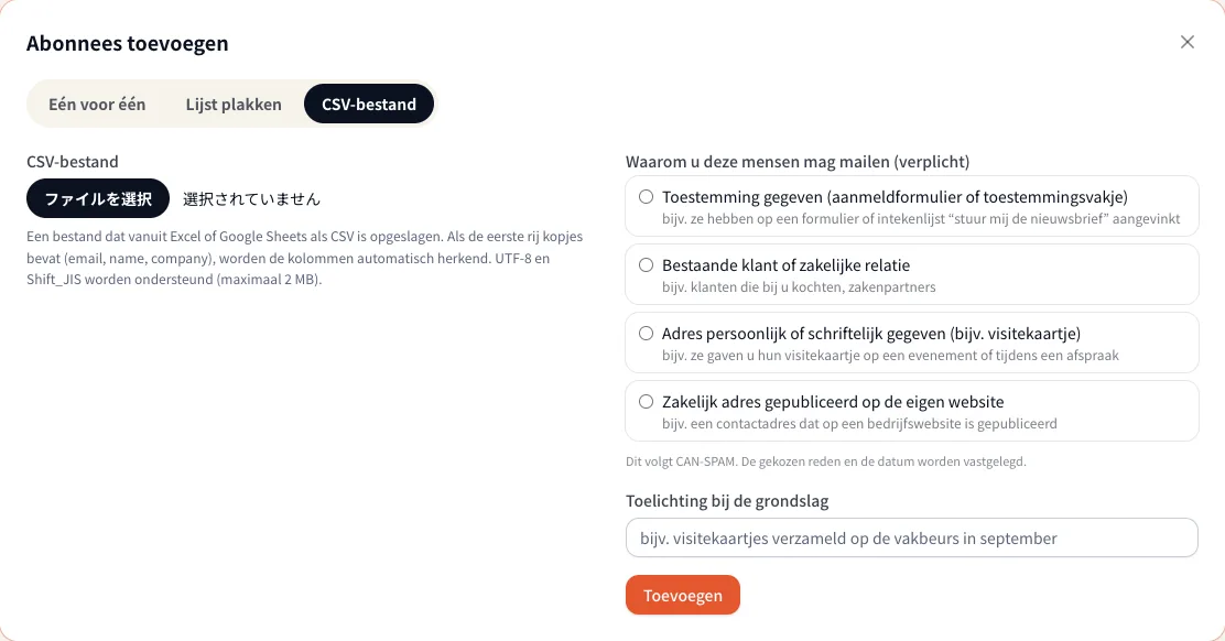 Een CSV-bestand importeren