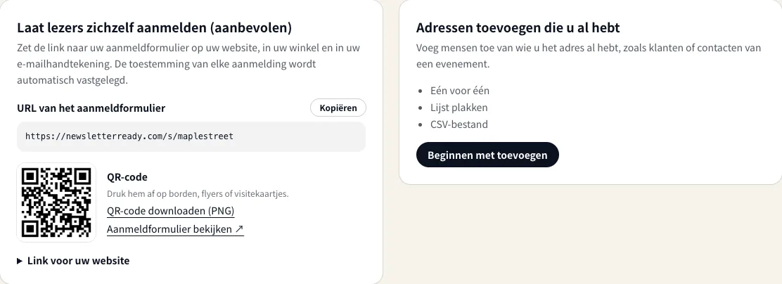 De twee manieren om abonnees toe te voegen